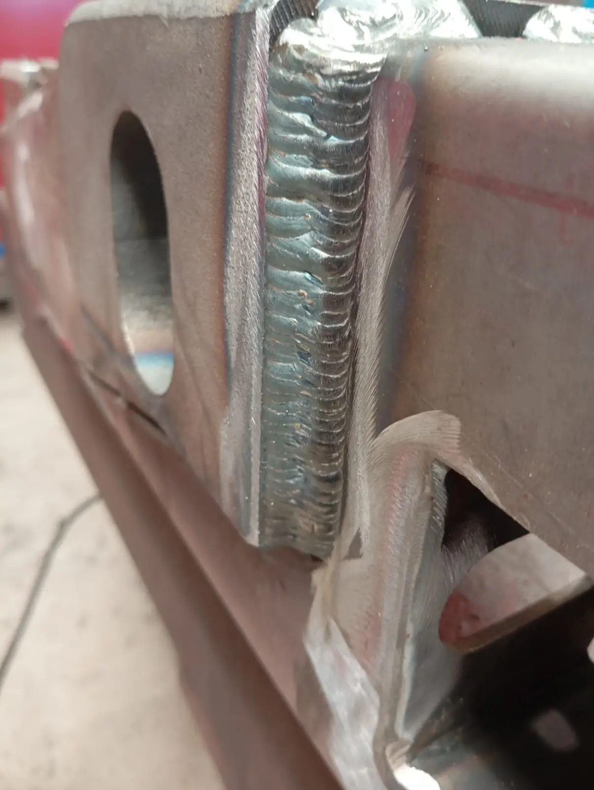 Welded steel joint in detail